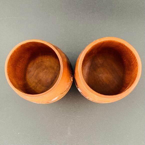 Wooden Tumblers Scottish Hand Carved Goblets 6 Ounces Set Of 2 Lathe Turned - Picture 3 of 6